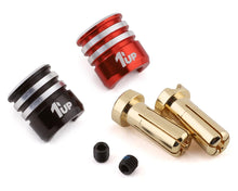 Load image into Gallery viewer, 1UP Racing Heatsink Bullet Plug Grips w/5mm Bullets (Black/Red)