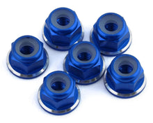Load image into Gallery viewer, 1UP Racing 3mm Aluminum Flanged Locknuts w/Chamfered Finish (Dark Blue) (6)