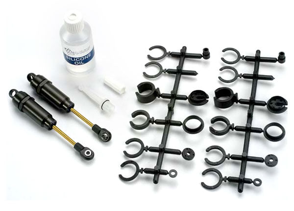 Traxxas Big-bore shocks (long) (hard-anodized & PTFE-coated T6 aluminum) (assembled with TiN shafts) w/o springs (2)