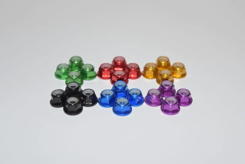 M4 Aluminum Knurled And Flanged Locknuts