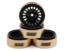 Load image into Gallery viewer, Injora 1.0" Brass Multi-Spoke Micro Crawler Beadlock Wheels (Black) (41g ea)