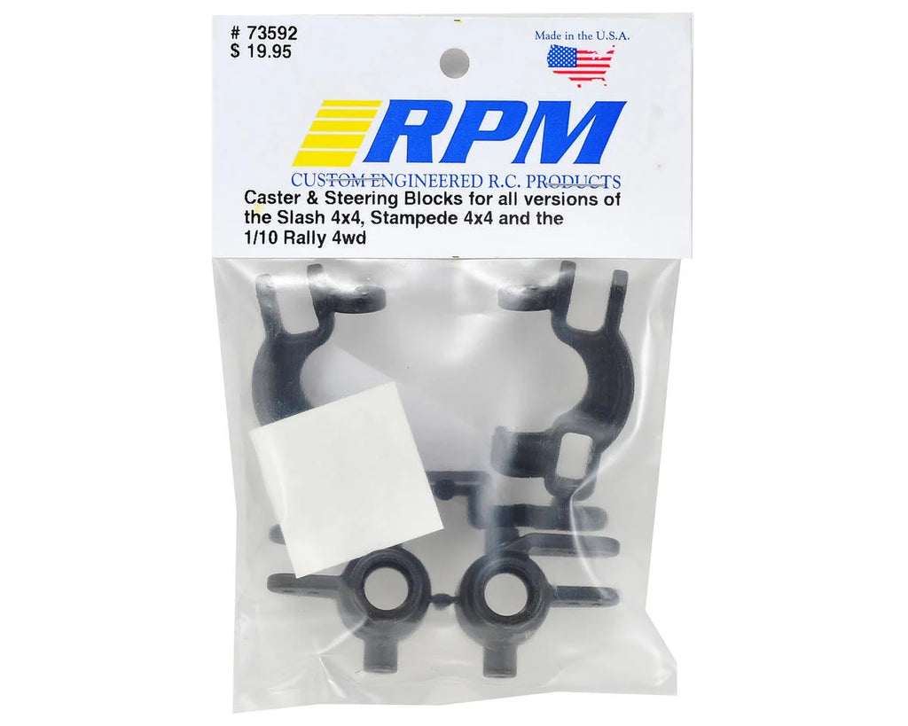 RPM Caster & Spindle Block Set for Traxxas 4x4 Slash/Rustler/Stampede (Black)
