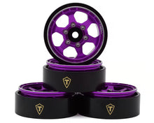 Load image into Gallery viewer, Type D 1.0" Concave 6-Spoke Beadlock Wheels (Purple) (4) (21.2g)
