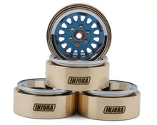 Load image into Gallery viewer, Injora 1.3" ModuWheel Brass &amp; Aluminum Micro Crawler Beadlock Wheels (Blue) (4) (40.5g ea) (-4.05mm Offset)