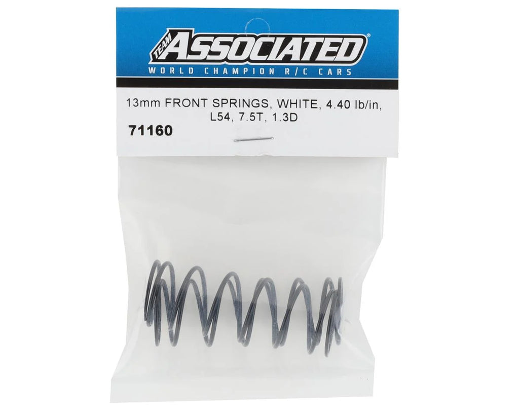 Team Associated 13mm Front Shock Spring (White/4.40lbs) (54mm)