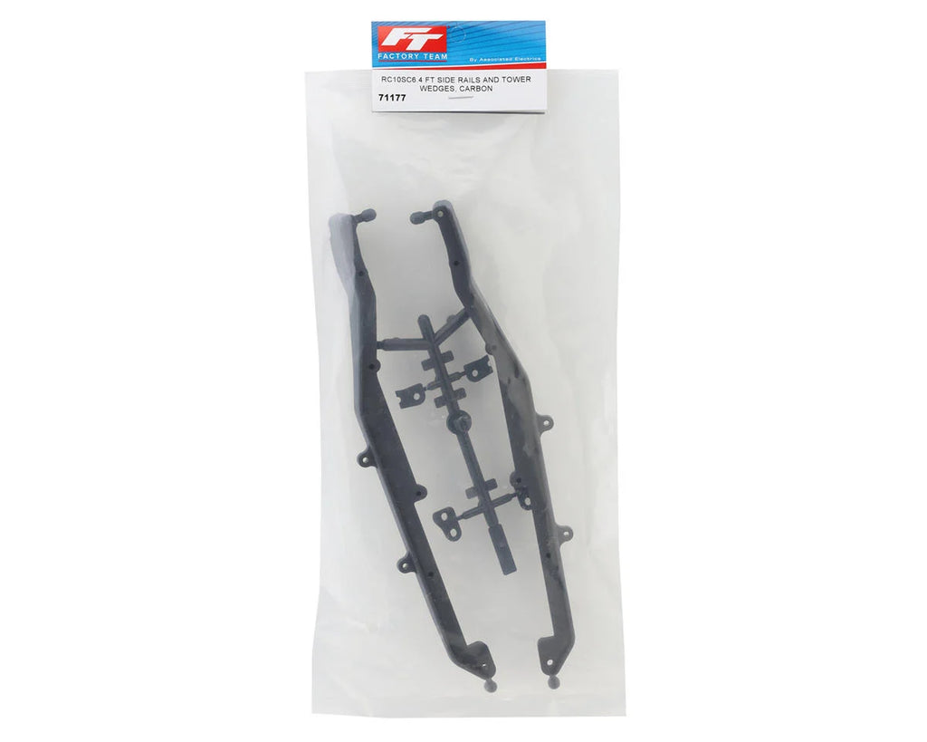 Team Associated RC10SC6.4 Factory Team Side Rails & Tower Wedges (Carbon)