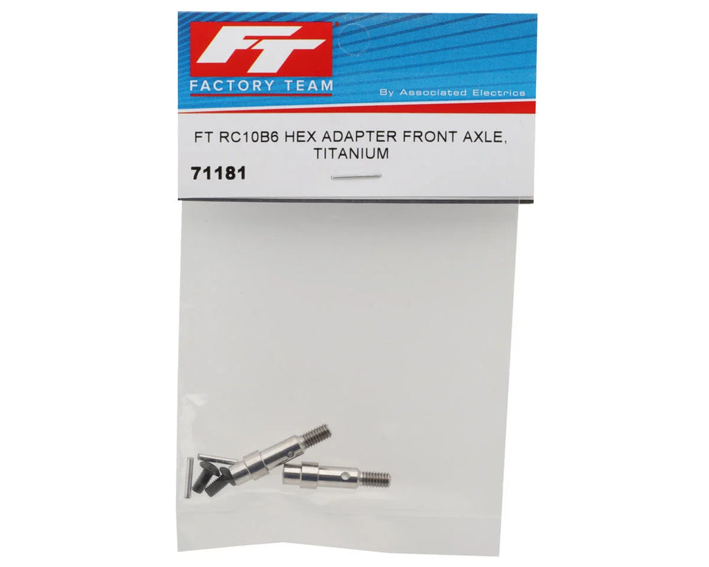 Team Associated RC10B6 Factory Team Titanium Hex Adapter Front Axles (2)