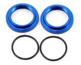 Team Associated 12mm Big Bore Threaded Collar (Blue) (2)