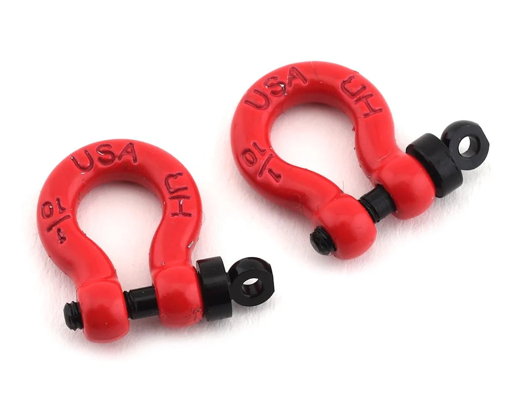 Hot Racing 1/10 Scale Aluminum D-Ring Tow Shackle (Red) (2)