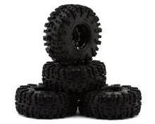 Load image into Gallery viewer, Injora 1.3" Deep Dish Aluminum Micro Crawler Beadlock Wheels w/Swamp Claw Tires (S5) (Black) (4) (28g ea) (70mm OD)