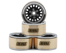 Load image into Gallery viewer, Injora 1.0" ModuWheel Brass &amp; Aluminum Micro Crawler Beadlock Wheels (Black) (4) (21g ea) (-4.4mm Offset)
