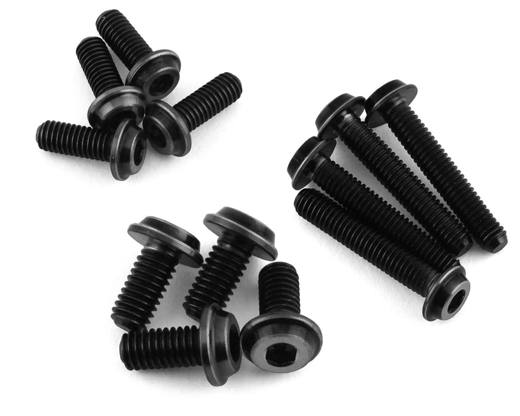 JConcepts Team Associated B6.4 Titanium Top Hat Upper Screws Set (70) (Black)