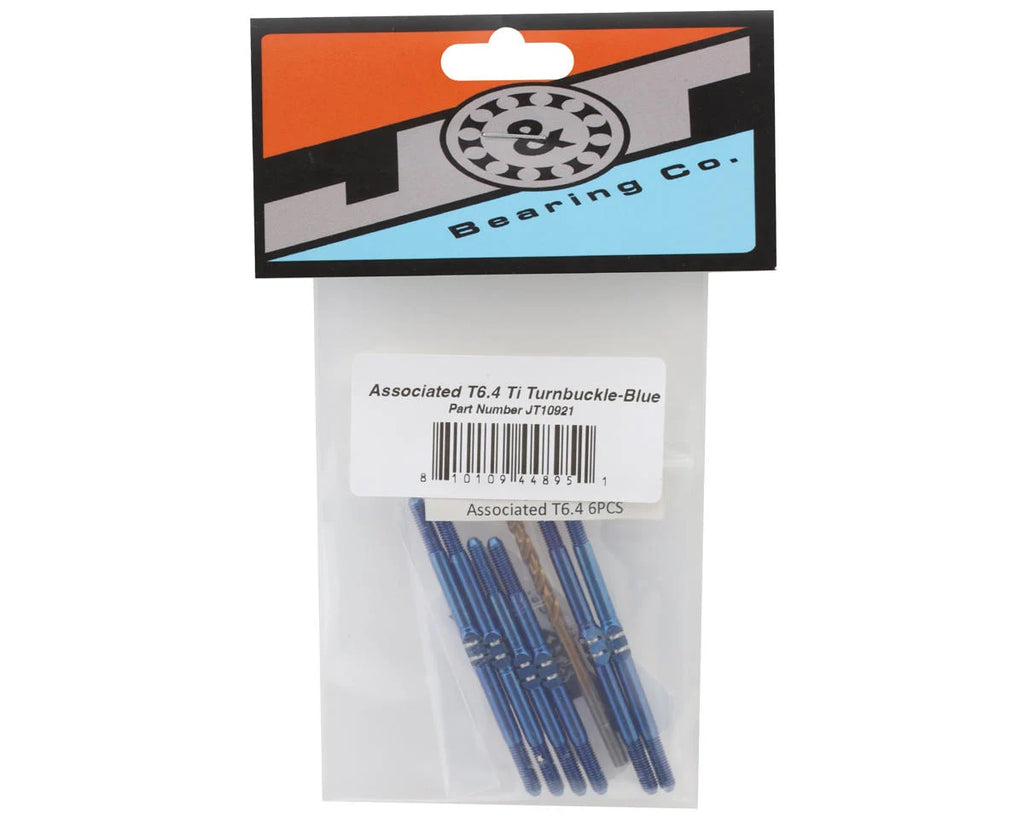 J&T Bearing Co. Associated T6.4 Titanium "Milled'' XD Turnbuckles (Blue)