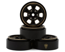 Load image into Gallery viewer, Treal Hobby Type B 1.0&quot; 6-Spoke Brass Beadlock Wheels (Black) (4) (38.7g)