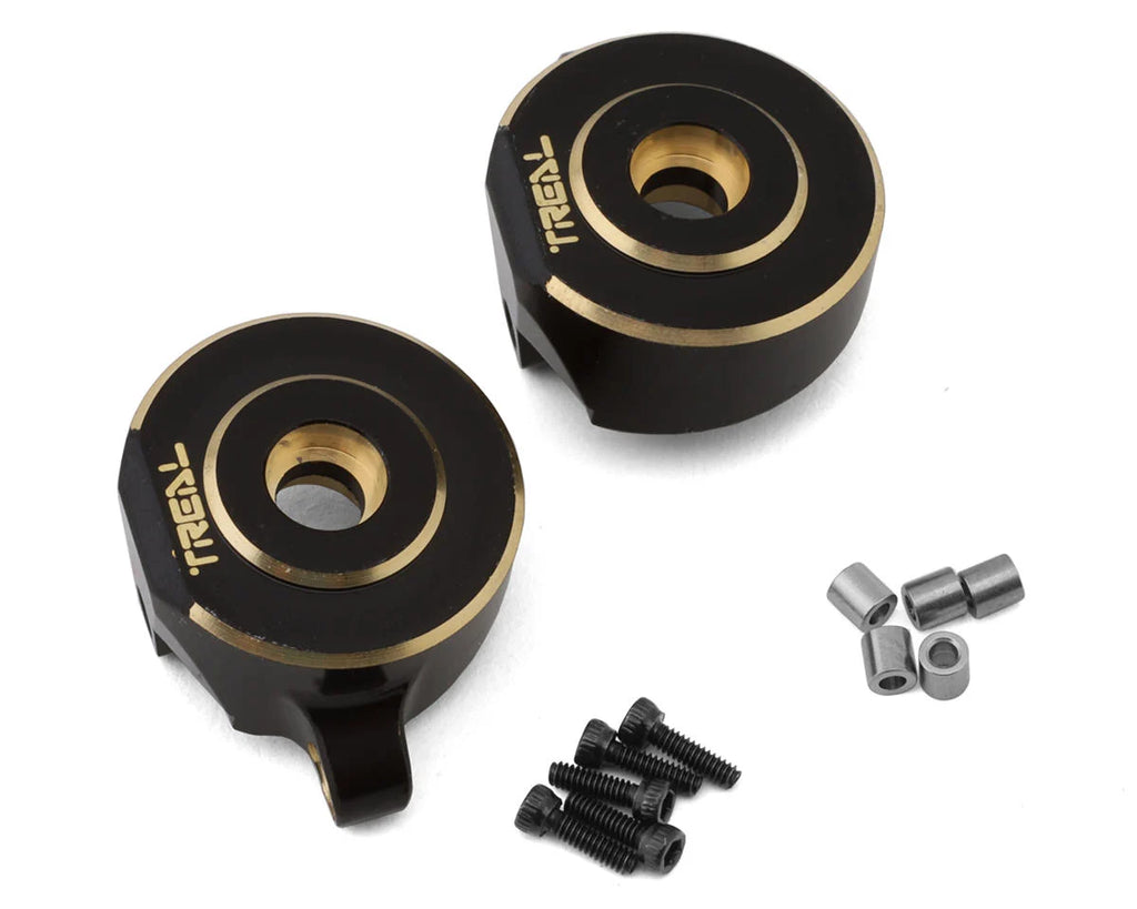 Treal Hobby Axial SCX24 Brass Front Steering Knuckles (Black) (2) (18g)