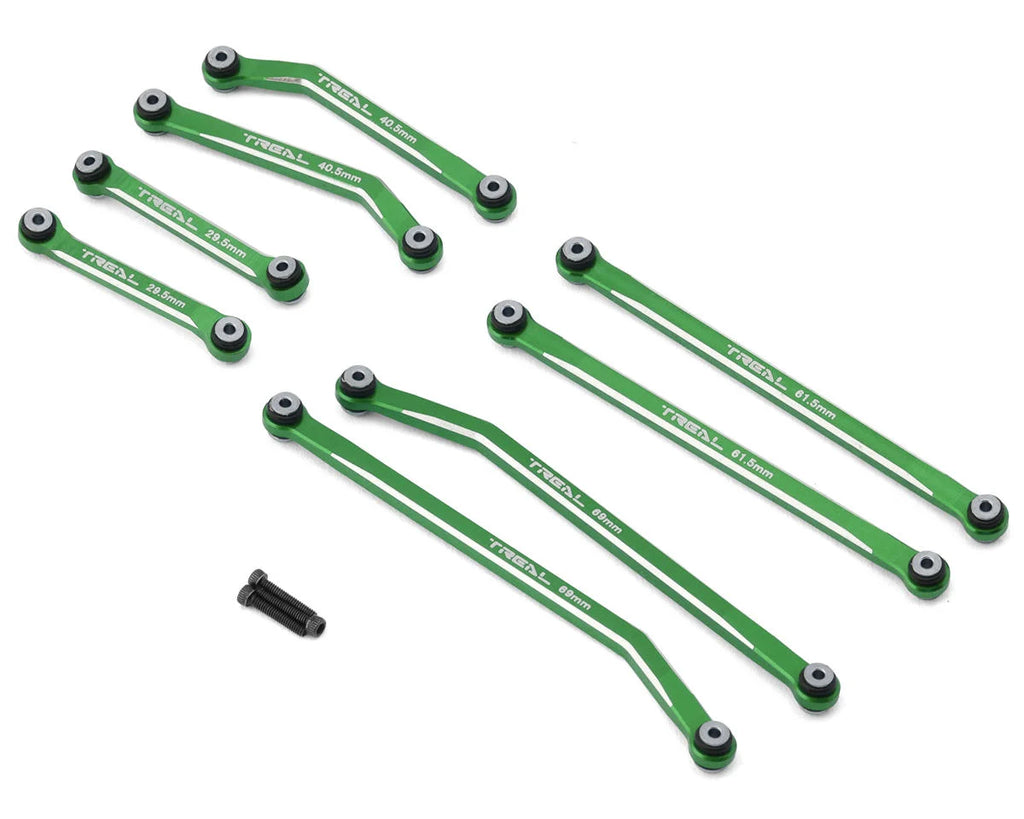 Treal Hobby Axial SCX24 Aluminum High Clearance 4-Link Set (Green) (8) (Deadbolt)