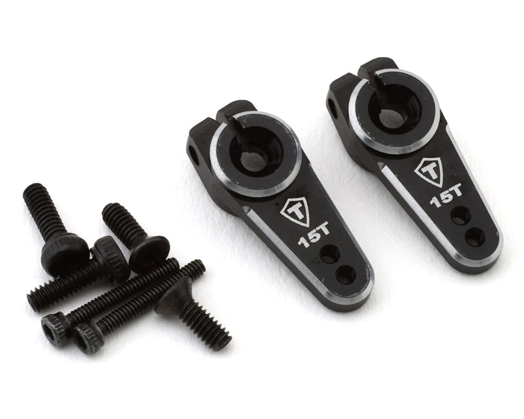 Treal Hobby Axial SCX24 Aluminum Servo Horn (Black) (2) (15T Emax)