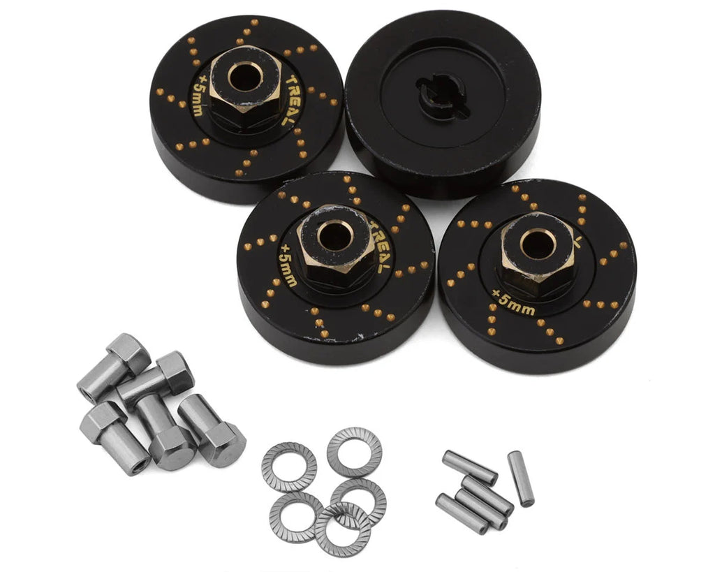 Treal Hobby Axial SCX24 Brass Extended Wheel Hex Hub (+5mm) (4) (12g)