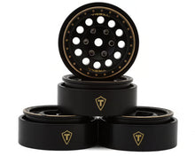 Load image into Gallery viewer, Type A 1.0" 12-Hole Brass Beadlock Wheels (Black) (40g ea) (4)
