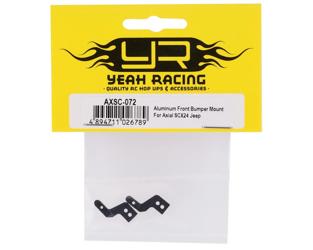 Yeah Racing Axial SCX24 Aluminum Front Bumper Mounts (Black) (2) (AXI00002V2)