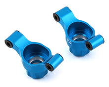 Load image into Gallery viewer, Yeah Racing Tamiya TT-02 Aluminum Rear Hubs (Blue) (2) (2° Toe-In)