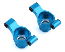 Load image into Gallery viewer, Yeah Racing Tamiya TT-02 Aluminum Rear Hubs (Blue) (2) (3° Toe-In)
