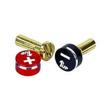 Load image into Gallery viewer, 1up Racing LowPro Bullet Plugs w/ Grips – 5mm Red/Black