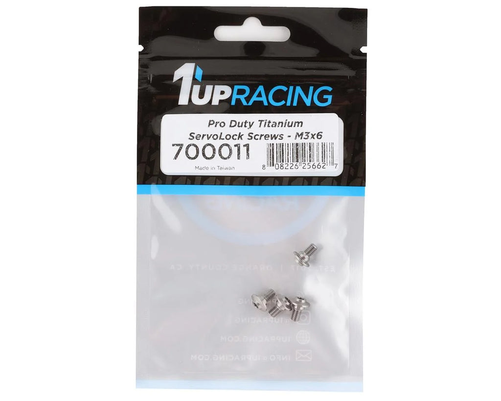 1UP Racing Pro Duty Titanium ServoLock Screws (3x6mm)