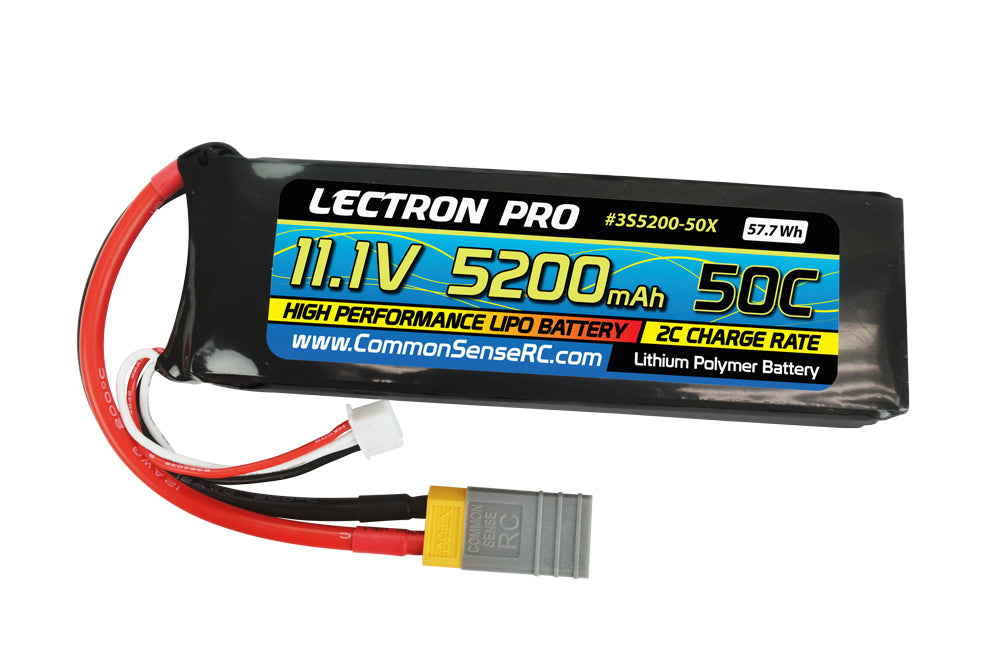 Lectron Pro 11.1V 5200mAh 50C Lipo Battery