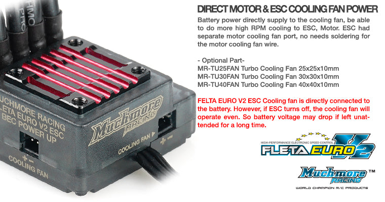 Muchmore Racing FLETA Euro V2 Brushless ESC [High Current BEC Ver.]