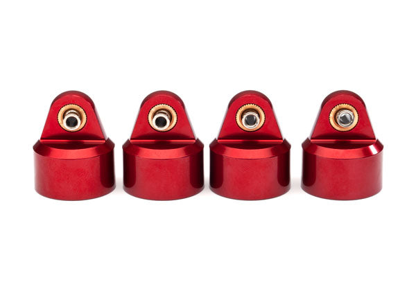 Shock caps, aluminum (red-anodized), GT-Maxx® shocks (4)