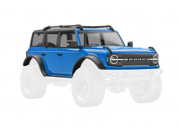 Traxxas Trx4m Body, Ford Bronco, complete, blue (includes grille, side mirrors, door handles, fender flares, windshield wipers, spare tire mount, & clipless mounting)