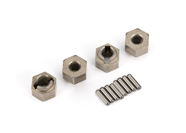 traxxas trx4m Wheel hubs, 7mm hex (steel) (4)/ axle pins (8)