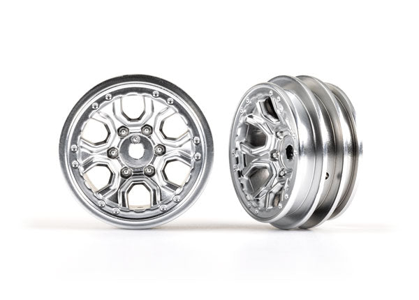 traxxas trx4m Wheels, 1.0" (satin chrome) (2)