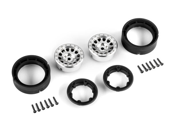 Traxxas trx4m Wheels, 1.0", Method Race Wheels® 105 Beadlock (satin chrome, beadlock) (2)