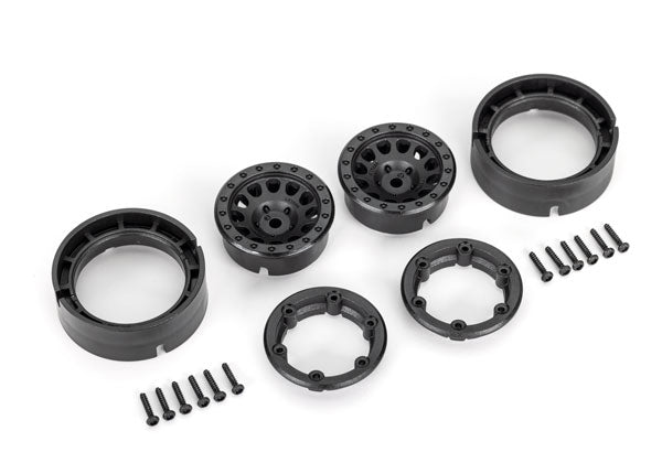 traxxas trx4m Wheels, 1.0", Method Race Wheels® 105 Beadlock (black, beadlock) (2)