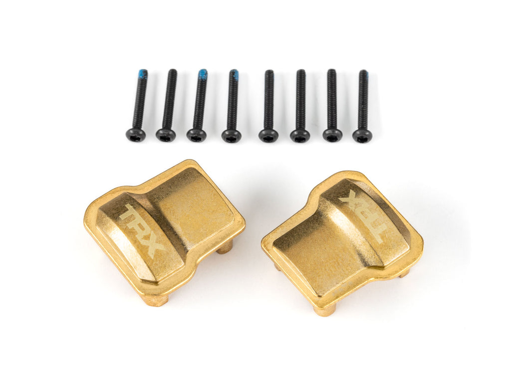 Axle cover, brass (8 grams each) (2)/ 1.6x12mm CS (with threadlock) (8)
