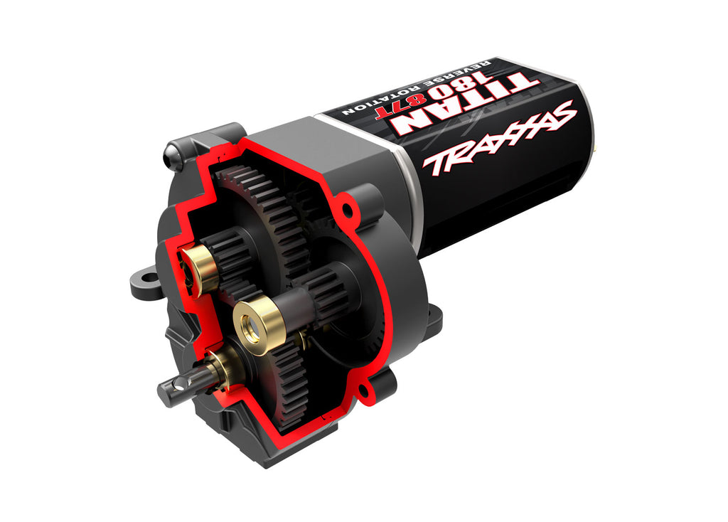 traxxas trx4m Transmission, complete (low range (crawl) gearing) (40.3:1 reduction ratio) (includes Titan® 87T motor)