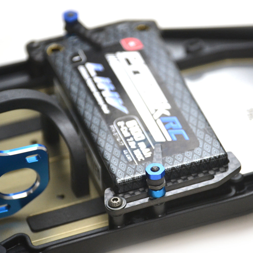 Exotek Carbon Fiber B6.1/B6.1D LiPo Tabs & Cups Set (Battery Brace)