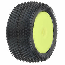 Load image into Gallery viewer, 1/18 Prism Rear Carpet Mini-B Tires Mounted 8mm Yellow Wheels (2