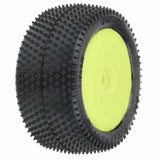 1/18 Prism Rear Carpet Mini-B Tires Mounted 8mm Yellow Wheels (2