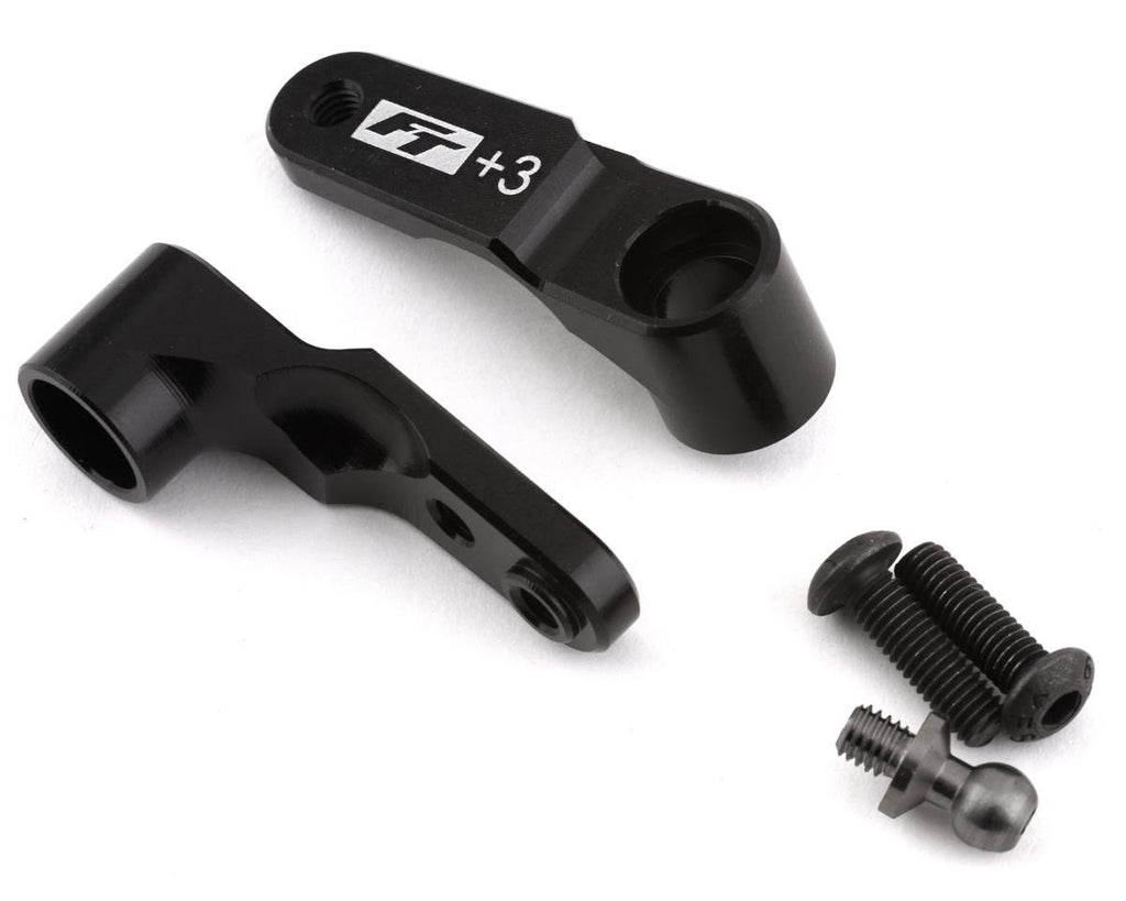 Team Associated RC10B6 Factory Team Aluminum Steering Bellcrank (Black) (+3mm)