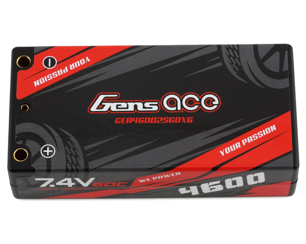 Gens Ace 2S LiPo Battery 60C (7.4V/4600mAh) w/4mm Bullets