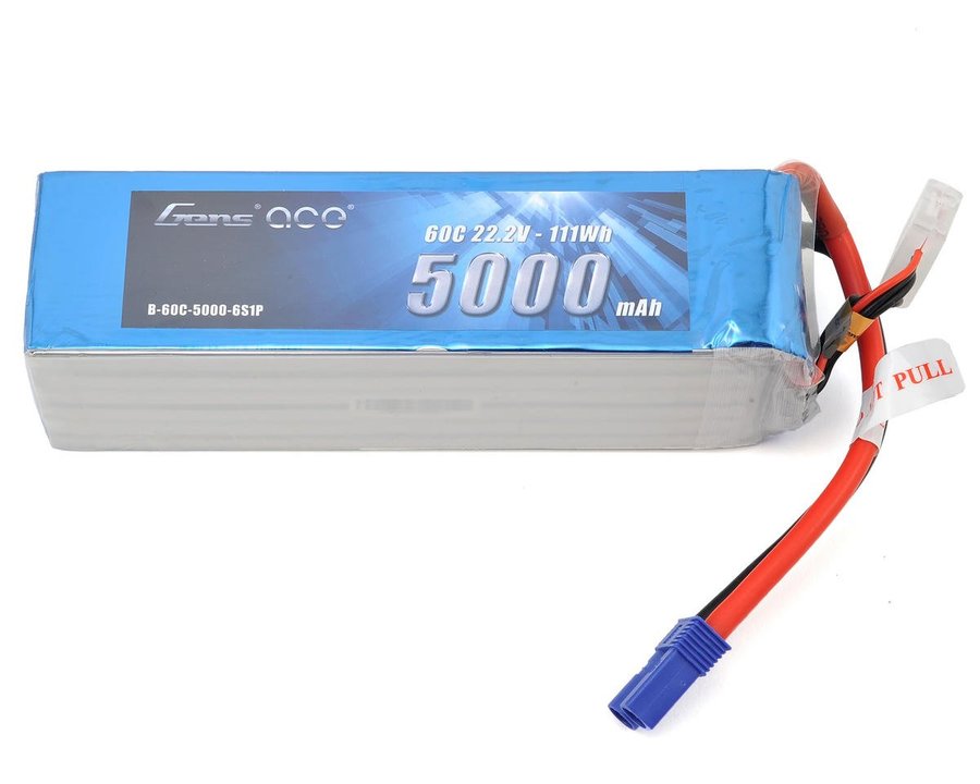 Gens Ace 6S LiPo Battery 60C (22.2V/5000mAh) w/EC5 Connector