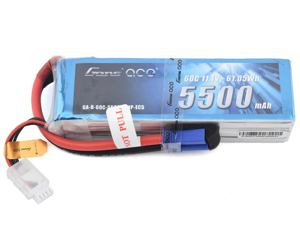 Gens Ace 3S 60C LiPo Battery Pack w/EC5 Connector (11.1V/5500mAh)