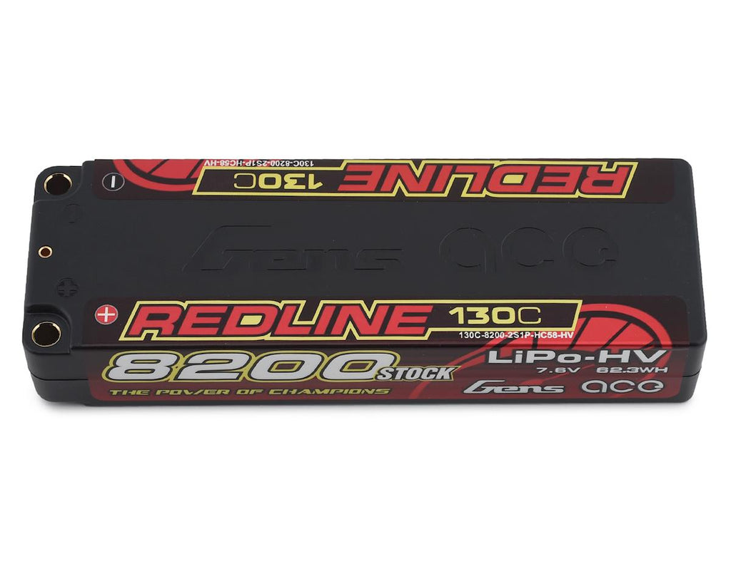 Gens Ace Redline 2s LiHV LiPo Battery 130C w/5mm Bullets (7.6V/8200mAh