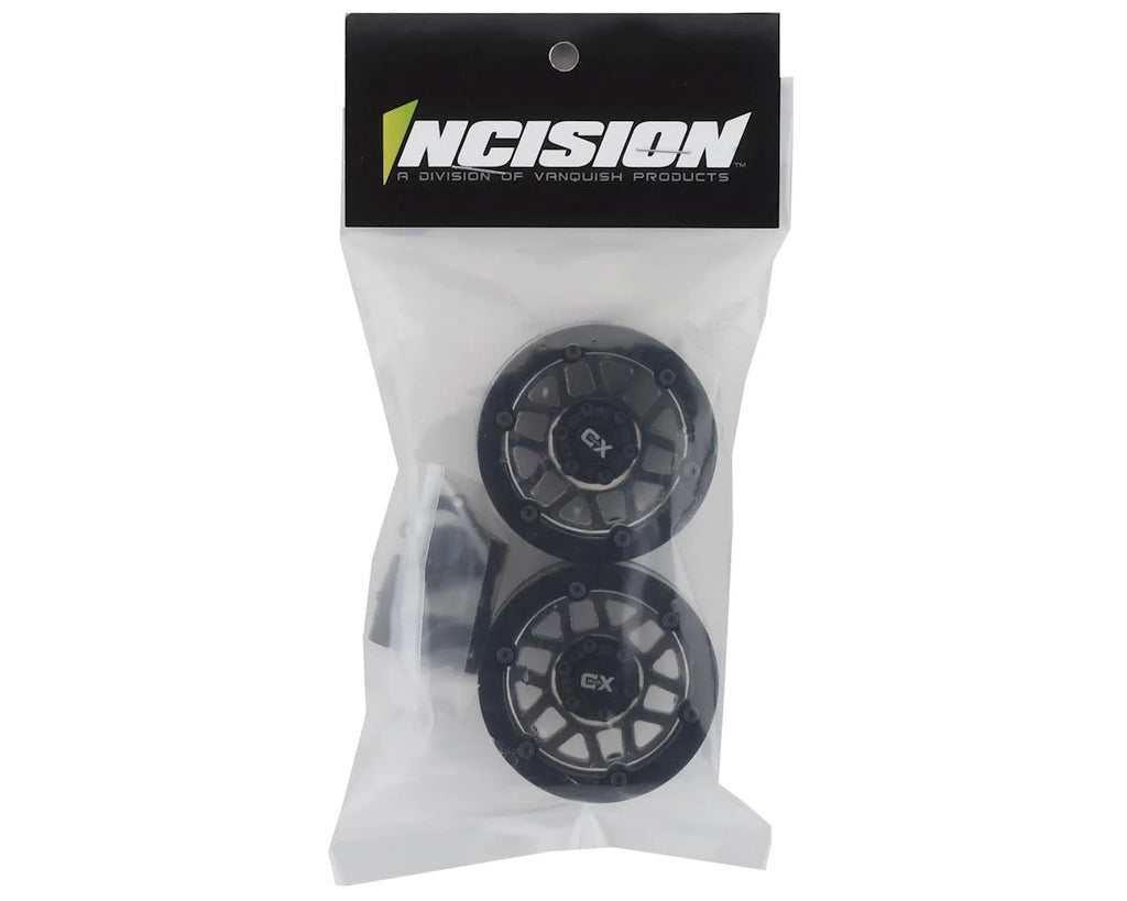 Incision KMC XD229 Machete 1.9" Plastic Beadlock Wheels (2) (Black Chrome)