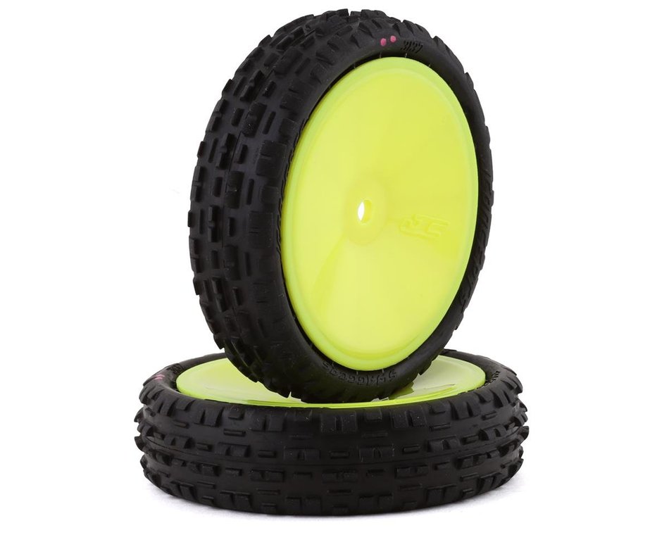 JConcepts Swaggers 2.2" 2WD Front Buggy Mounted Carpet Tires (Yellow) (2) (Pink) w/12mm Hex