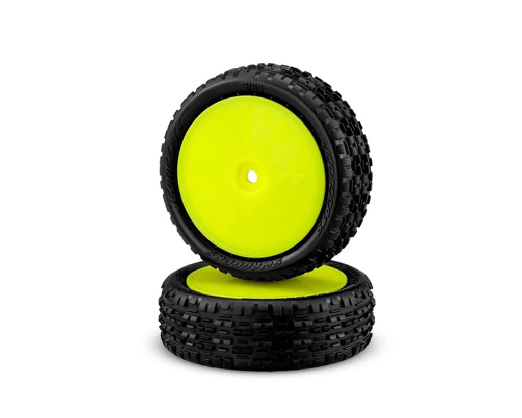 JConcepts Swagger 2.2" Mounted 4WD Front Buggy Carpet Tires (Yellow) (2) (Pink) w/12mm Hex