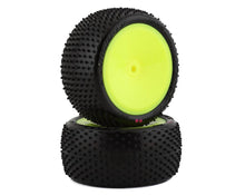 Load image into Gallery viewer, JConcepts Nessi 2.2&quot; Pre-Mounted Rear Buggy Carpet Tires (Yellow) (2) (Pink) w/12mm Hex